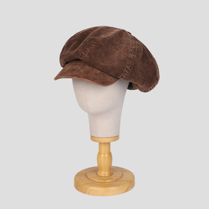 Unisex Distress Washed Corduroy Cloud Beret Hat - image 1