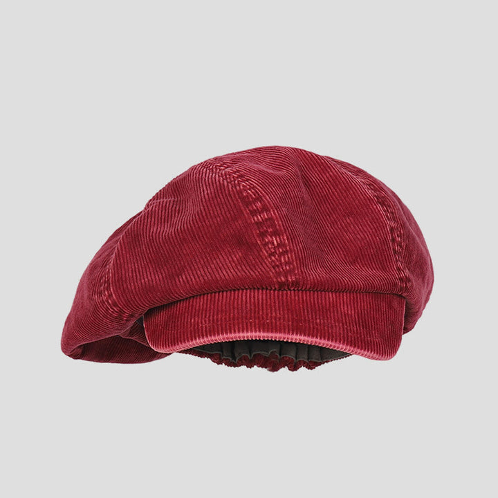 Unisex Distress Washed Corduroy Cloud Beret Hat - Red - M (22"-22 7/8") - image 10