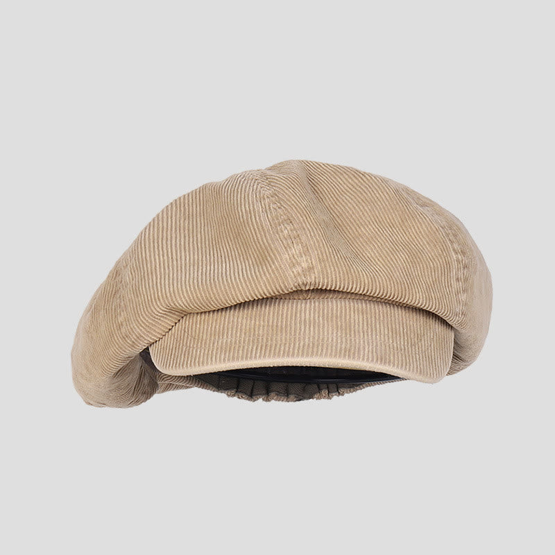 Unisex Distress Washed Corduroy Cloud Beret Hat - Khaki - M (22"-22 7/8") - image 9