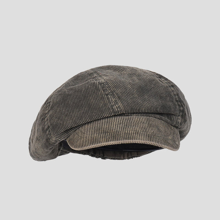 Unisex Distress Washed Corduroy Cloud Beret Hat - Army Green - M (22"-22 7/8") - image 11