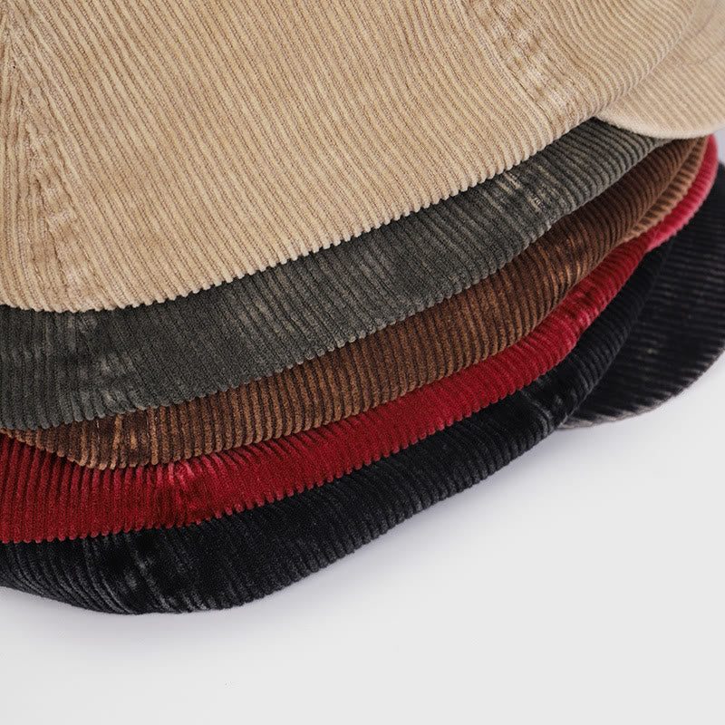 Unisex Distress Washed Corduroy Cloud Beret Hat - image 5
