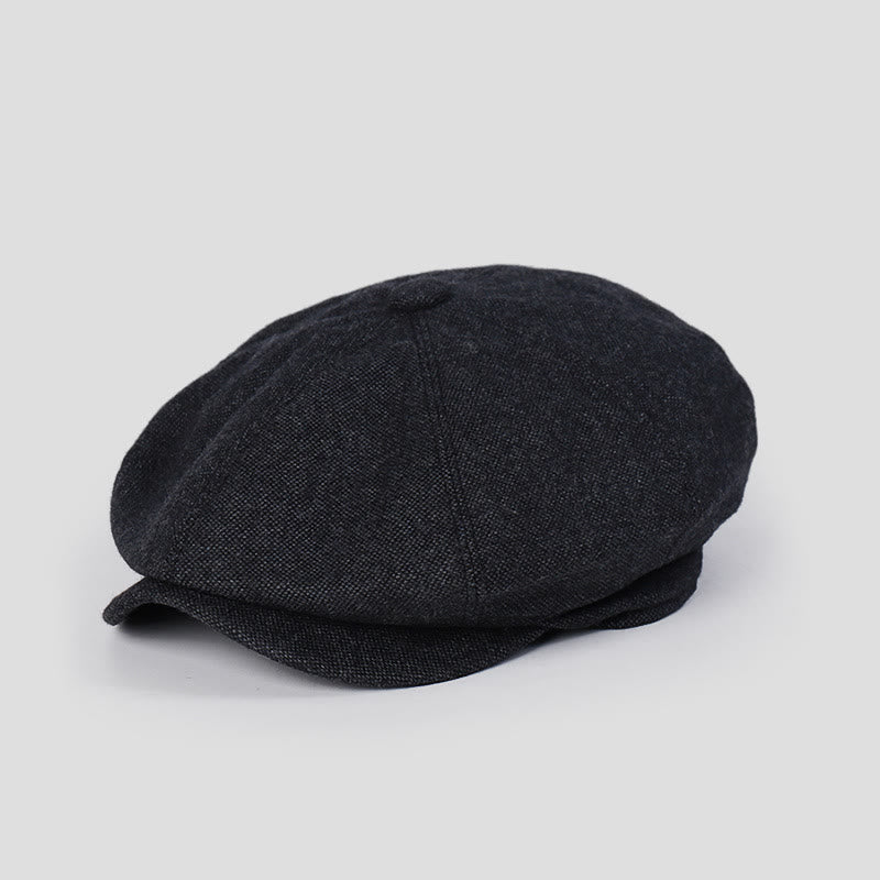 Unisex Winter Retro Personalized Beret Hat - Black - M (22"-22 7/8") - image 2