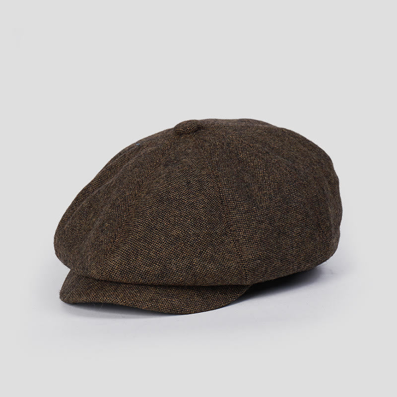 Unisex Winter Retro Personalized Beret Hat - Coffee - M (22"-22 7/8") - image 0
