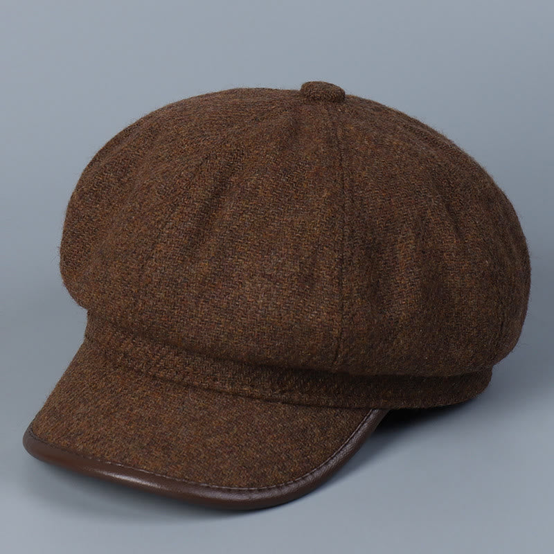 Fashionable And Simple Winter Women's Beret Hat Edge Covering - Coffee - M (22"-22 7/8") - image 0