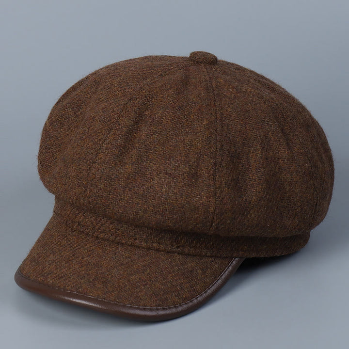 Fashionable And Simple Winter Women's Beret Hat Edge Covering - Coffee - M (22"-22 7/8") - image 0