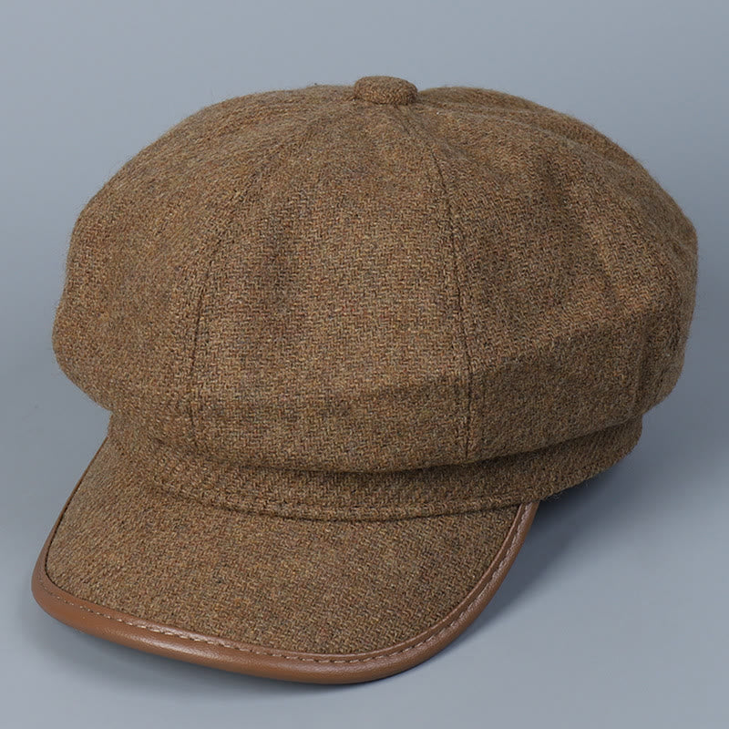 Fashionable And Simple Winter Women's Beret Hat Edge Covering - Camel - M (22"-22 7/8") - image 9