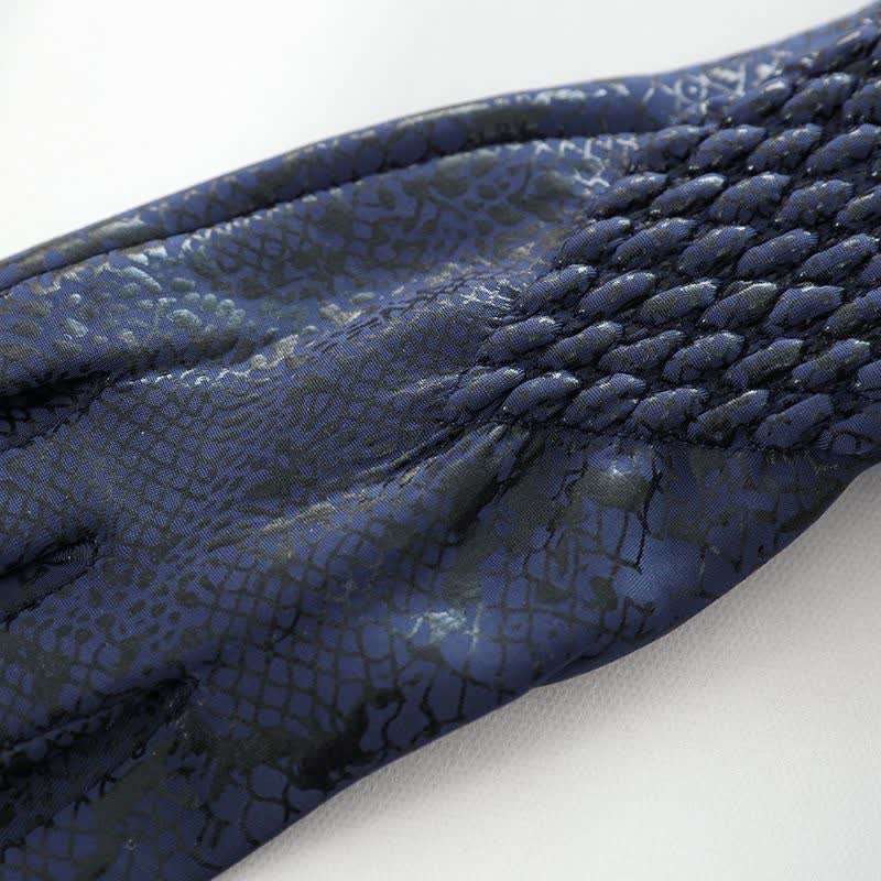 Women's Glossy Python Pattern Soft Velvet Gloves - image 5