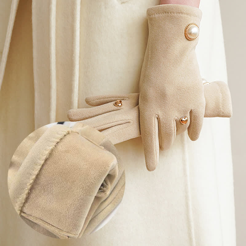 Women's Elegant Fuax Pearls Heart Design Gloves - image 3