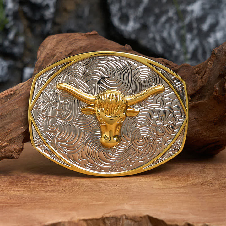 Native Golden DIY Longhorn Head Large Buckle Leather Belt  - Longhorn Head - Without Belt - Not Included Belt - image 0