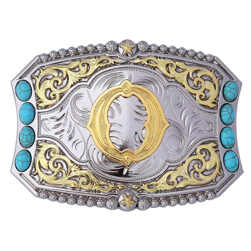 Decorative Turquoise DIY Initial Letter Buckle Leather Belt - O - Without Belt - image 16