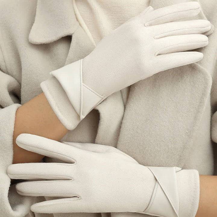 Women's Solid Color Warm Fleece Lined Sueded Gloves - image 16