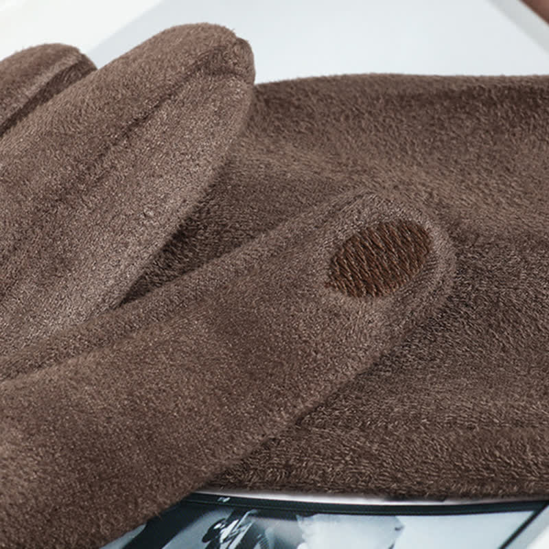 Women's Solid Color Warm Fleece Lined Sueded Gloves - image 5