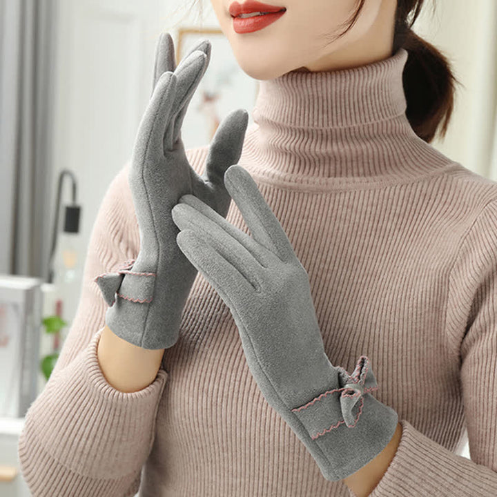 Women's Cute Bow Knot Full Finger Cover Gloves - image 15