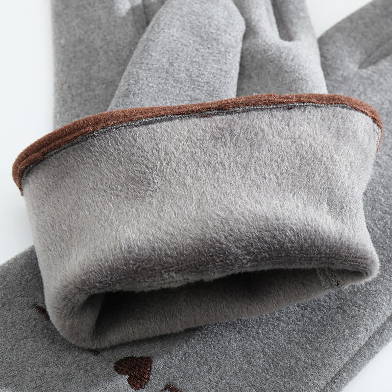 Women's Cute Cat Embroidery Screen Touch Finger Tip Gloves - image 8