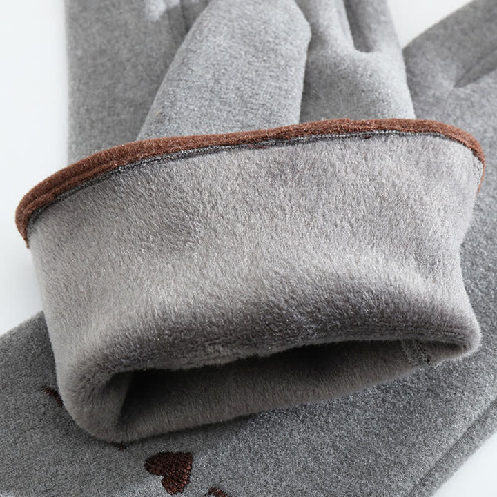 Women's Cute Cat Embroidery Screen Touch Finger Tip Gloves - image 8