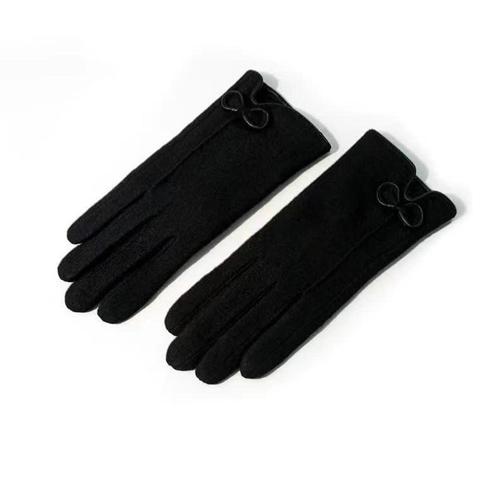 Women's Sweet Little Bow Knot Heart Design Gloves - Black - image 7