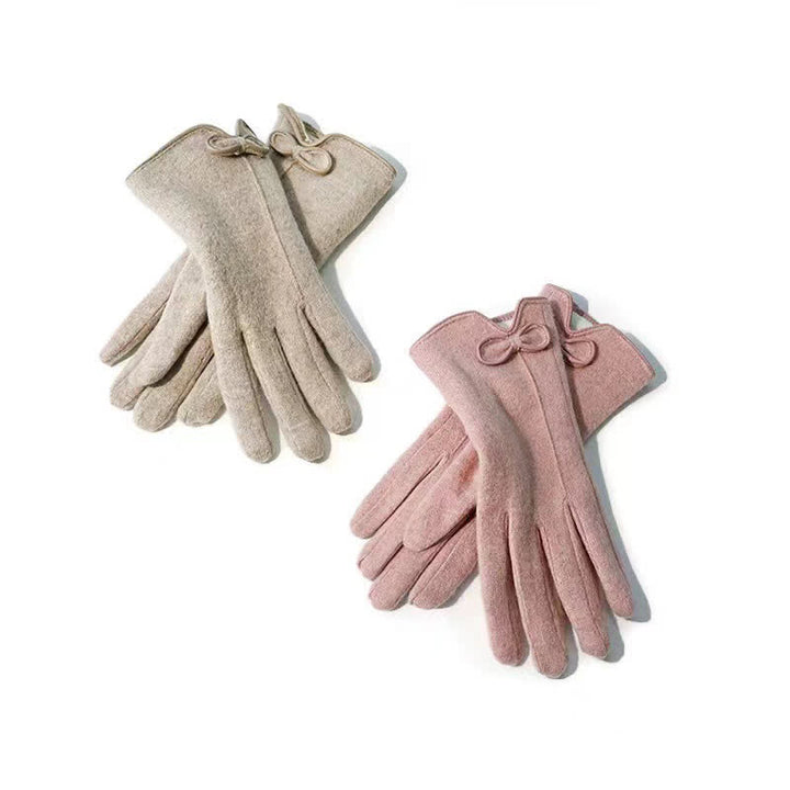 Women's Sweet Little Bow Knot Heart Design Gloves - image 4