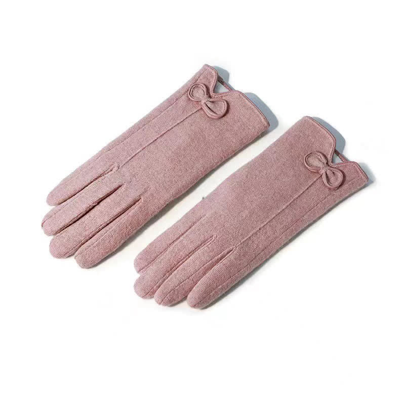 Women's Sweet Little Bow Knot Heart Design Gloves - Pink - image 6