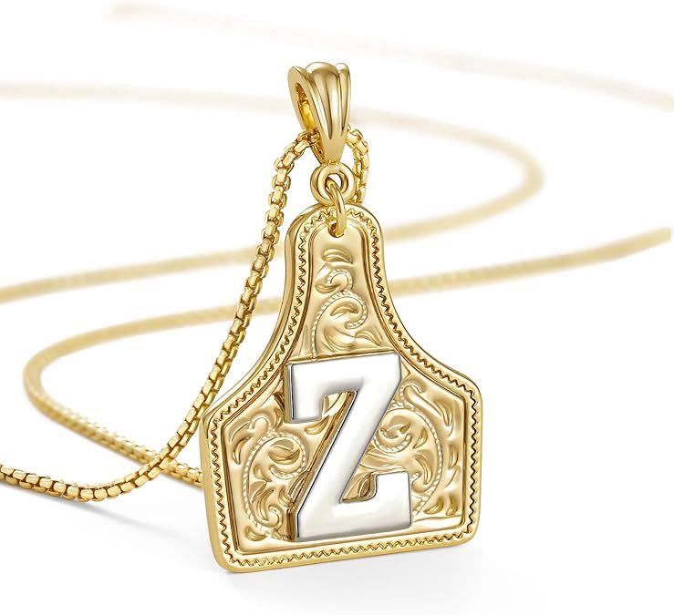 Fashionable Golden Letter Pendant Embossed Necklace - Z - image 28