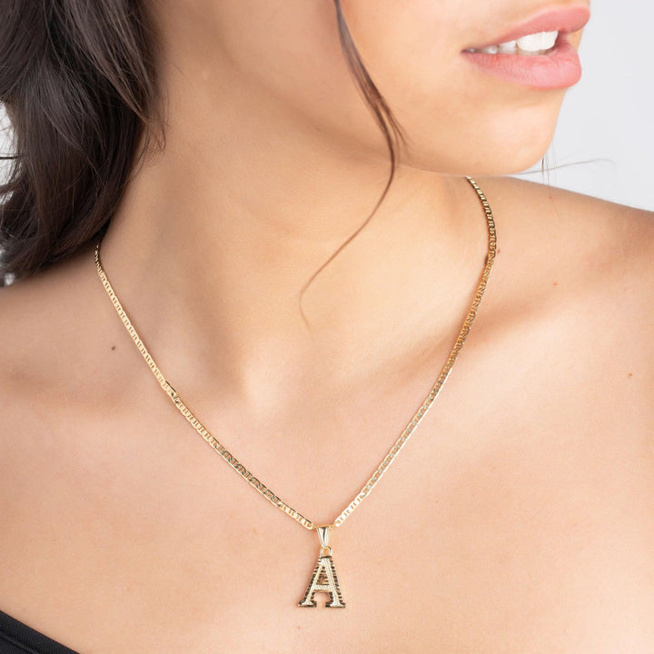 Simple & Noble Golden Letter Pendant Necklace - image 1