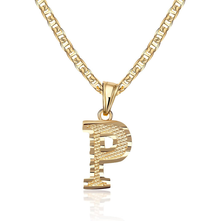 Simple & Noble Golden Letter Pendant Necklace - P - image 17