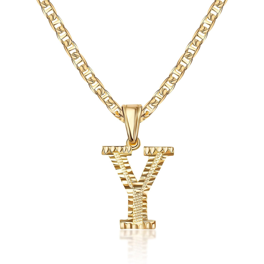 Simple & Noble Golden Letter Pendant Necklace - Y - image 25