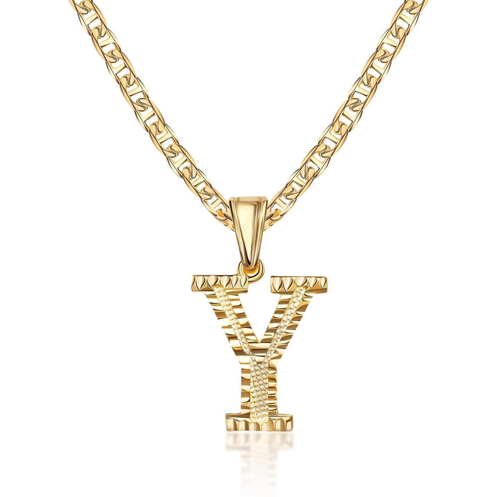 Simple & Noble Golden Letter Pendant Necklace - Y - image 25