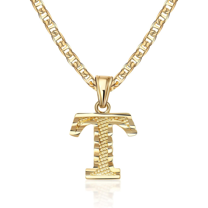 Simple & Noble Golden Letter Pendant Necklace - T - image 20