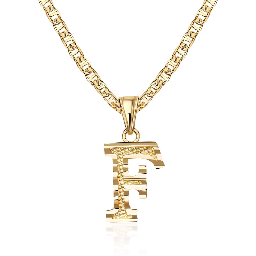 Simple & Noble Golden Letter Pendant Necklace - F - image 7