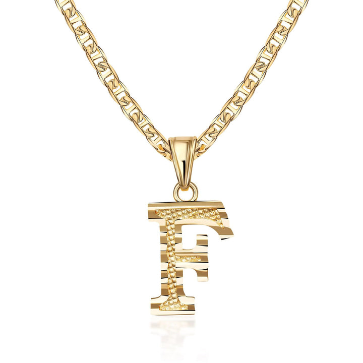 Simple & Noble Golden Letter Pendant Necklace - F - image 7