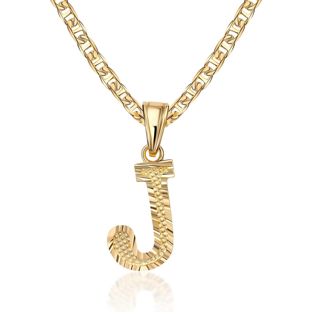 Simple & Noble Golden Letter Pendant Necklace - J - image 11