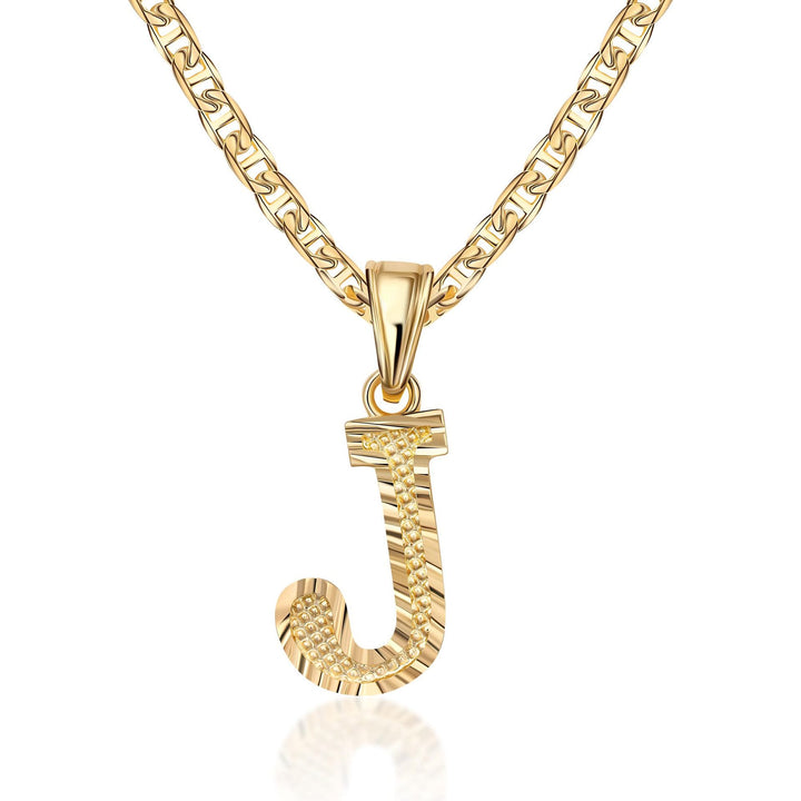 Simple & Noble Golden Letter Pendant Necklace - J - image 11