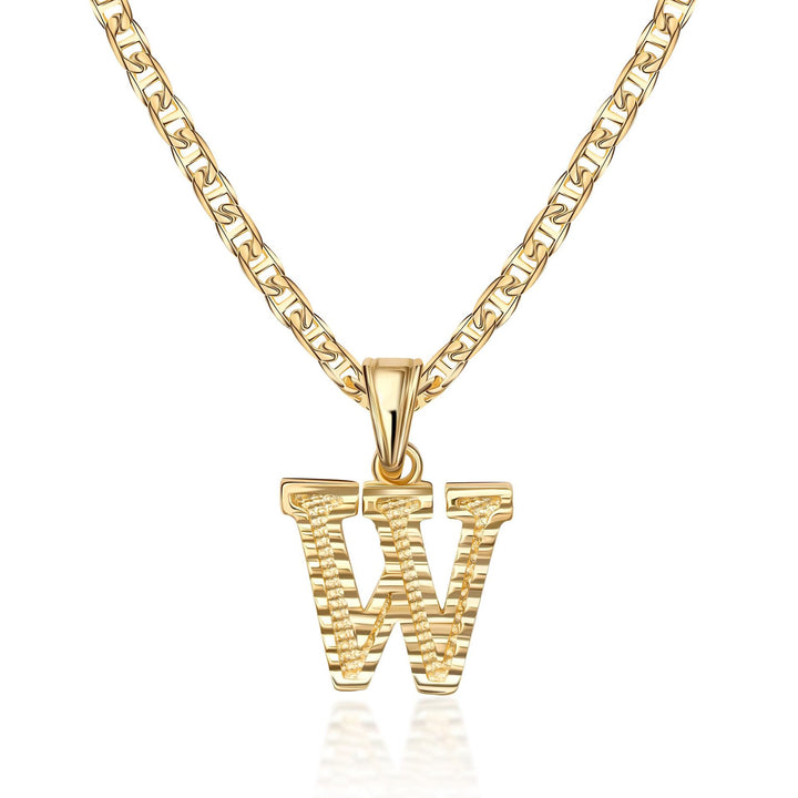 Simple & Noble Golden Letter Pendant Necklace - W - image 23