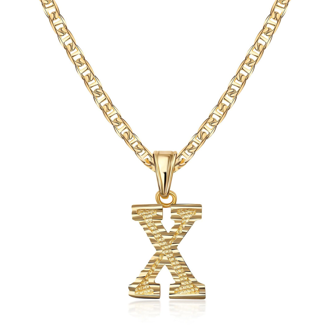 Simple & Noble Golden Letter Pendant Necklace - X - image 24