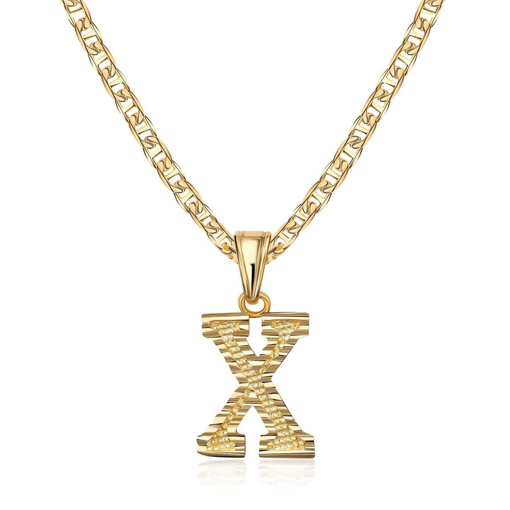 Simple & Noble Golden Letter Pendant Necklace - X - image 24