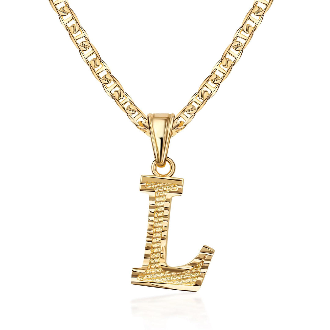 Simple & Noble Golden Letter Pendant Necklace - L - image 13