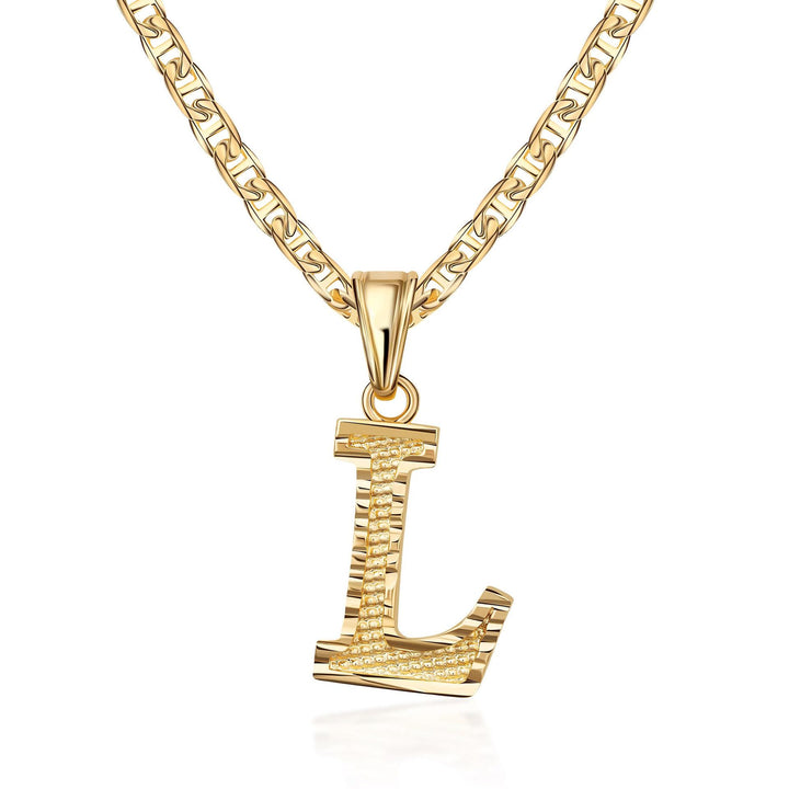 Simple & Noble Golden Letter Pendant Necklace - L - image 13