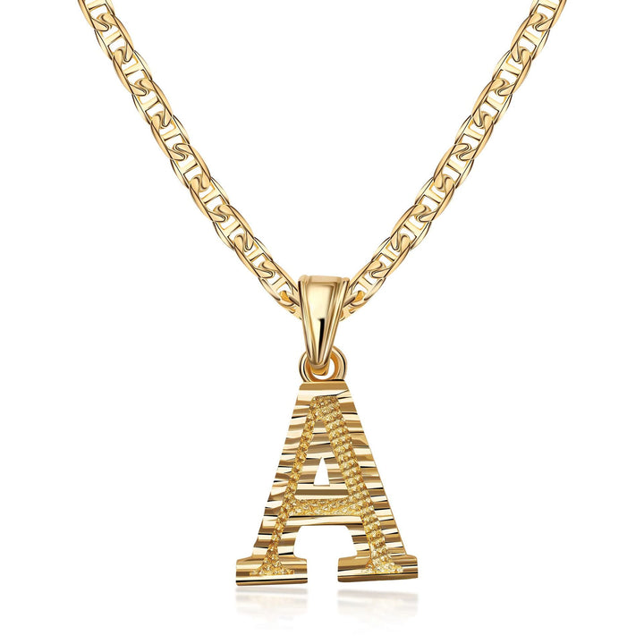 Simple & Noble Golden Letter Pendant Necklace - A - image 2