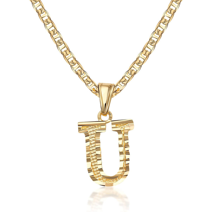 Simple & Noble Golden Letter Pendant Necklace - U - image 21