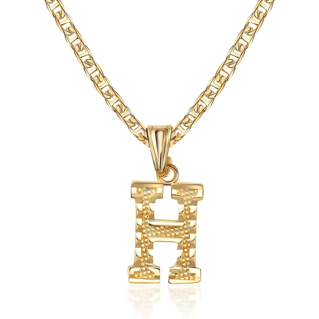 Simple & Noble Golden Letter Pendant Necklace - H - image 9