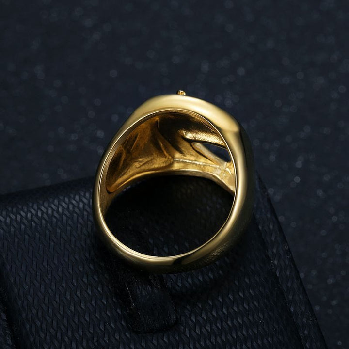 Personalized Golden Horse Head Western Style Ring - image 2