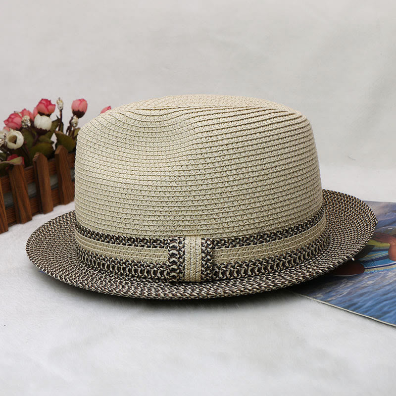 Color Blocking Design Men's Woven Cowboy Hat - image 6