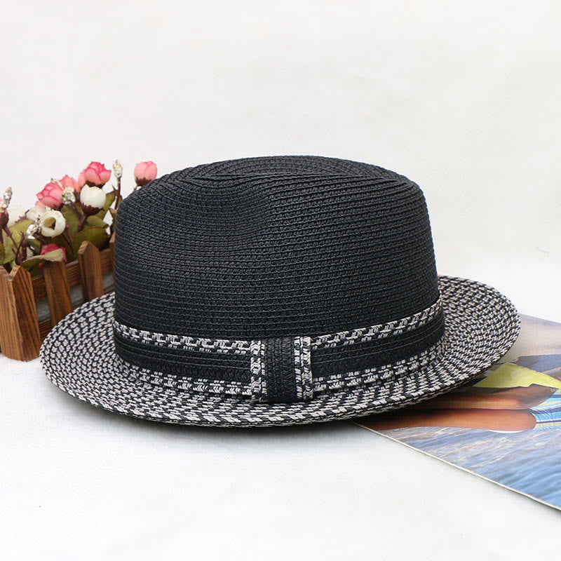 Color Blocking Design Men's Woven Cowboy Hat - image 2