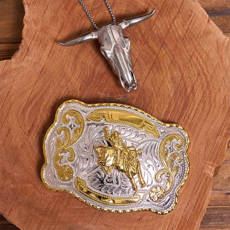 Horse Riding DIY Belt Buckle Longhorn Bull Pendant Bundle Set - Horse - Without Belt - Not Include Belt - image 1