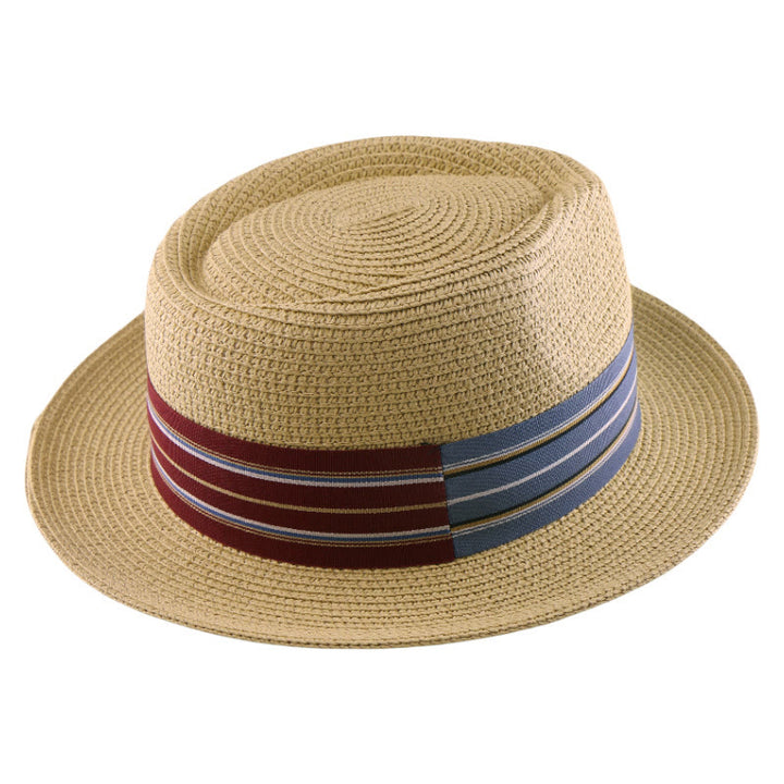 Colorful Striped Band Bow Men's Woven Cowboy Hat - image 5