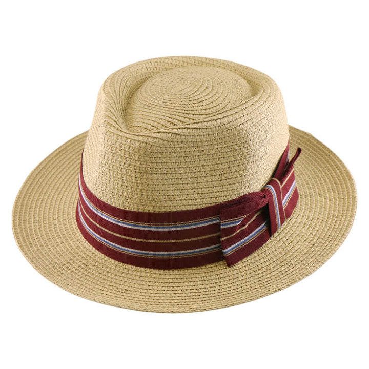 Colorful Striped Band Bow Men's Woven Cowboy Hat - image 10