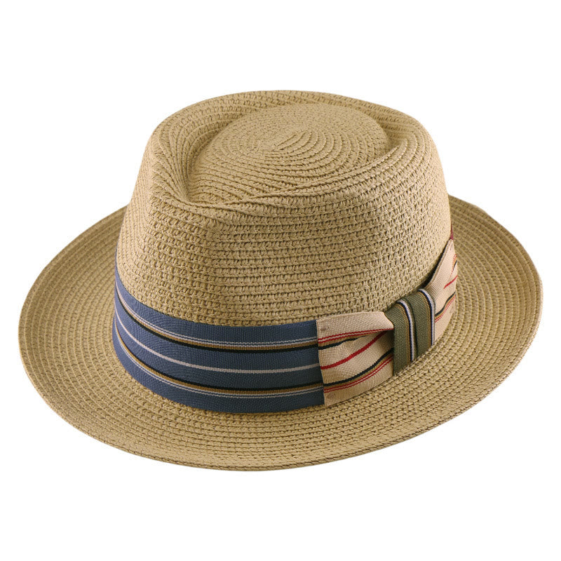 Colorful Striped Band Bow Men's Woven Cowboy Hat - image 4