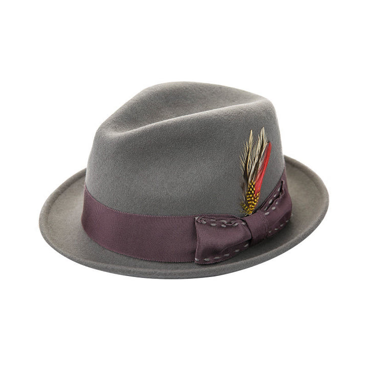 Feather Bow Decorative Ribbon Men's Cowboy Hat - Grey #1 - M (22 1/2"-22 7/8") - image 3