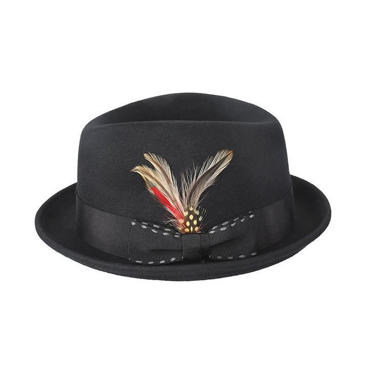 Feather Bow Decorative Ribbon Men's Cowboy Hat - Black - M (22 1/2"-22 7/8") - image 5