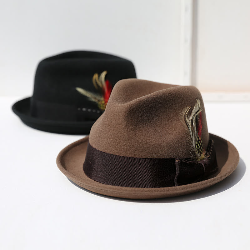 Feather Bow Decorative Ribbon Men's Cowboy Hat - image 1
